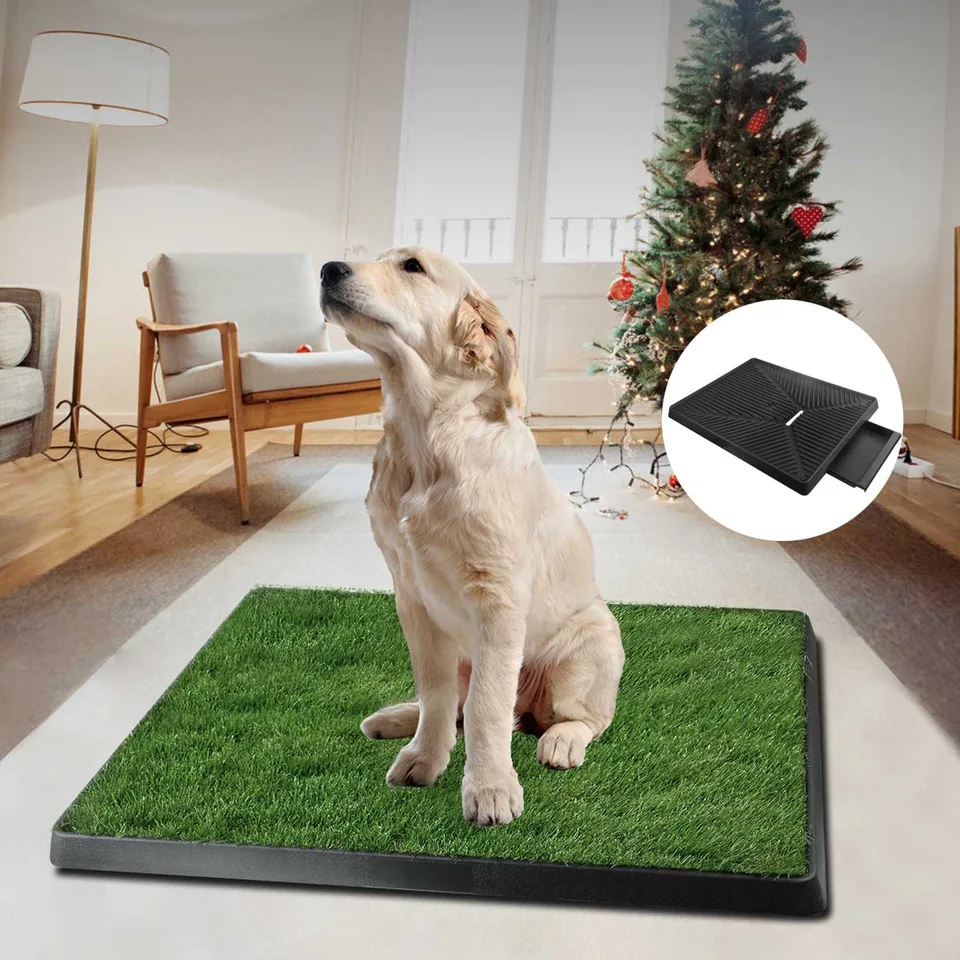 1 Pc Dog Potty Training Artificial Grass Pad Pet Cat Toilet Trainer Mat Puppy Loo Tray Turf For Small Medium Dogs Indoor Outdoor Use view 3