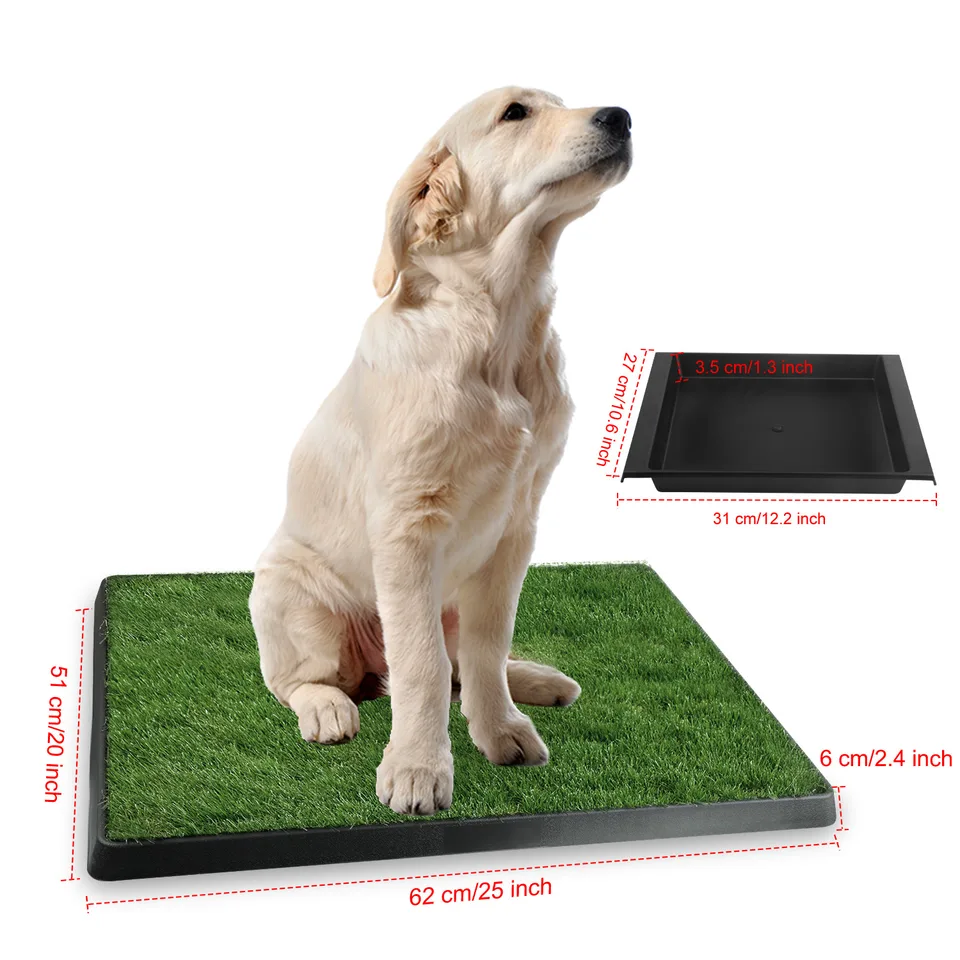 1 Pc Dog Potty Training Artificial Grass Pad Pet Cat Toilet Trainer Mat Puppy Loo Tray Turf For Small Medium Dogs Indoor Outdoor Use