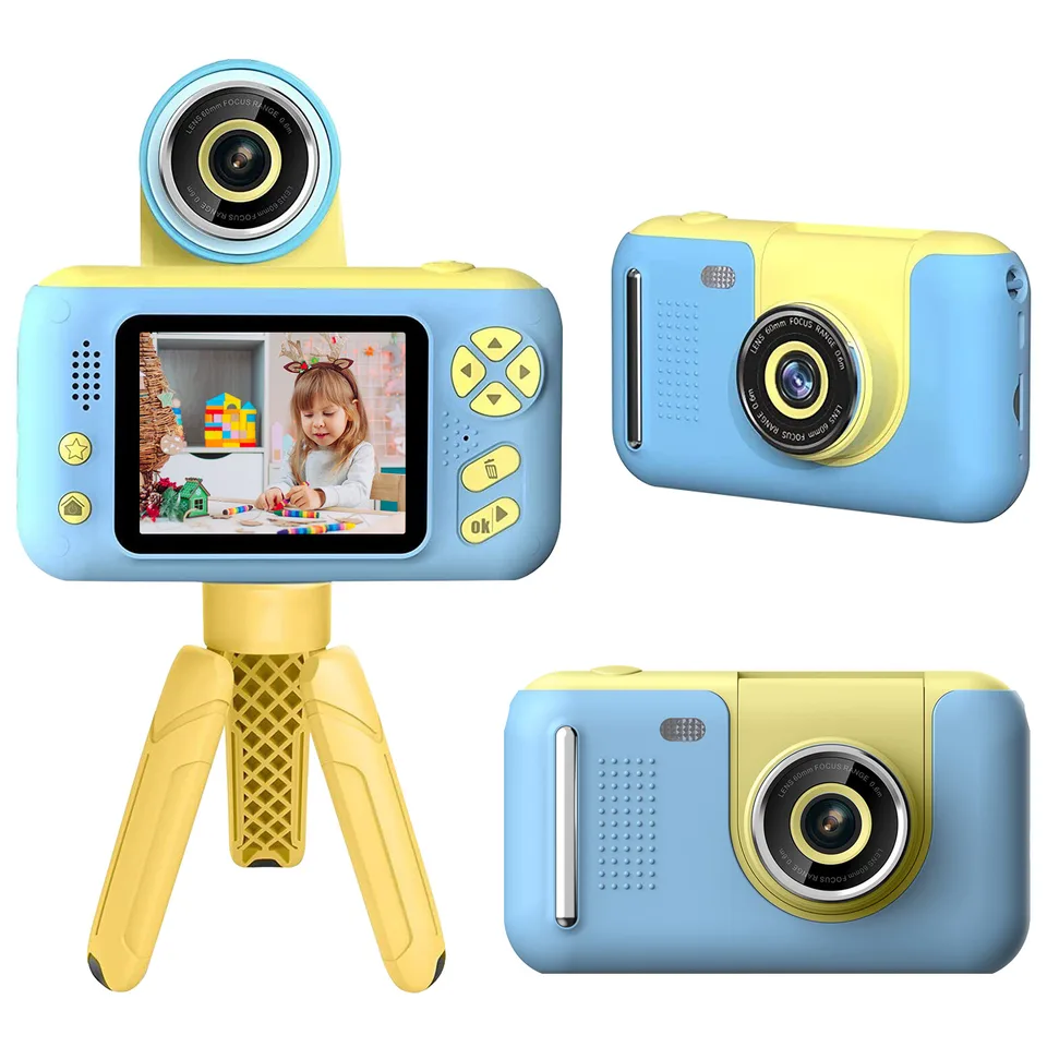 1Pc Kids Digital Camera With Flip Lens Children Video Camcorder Christmas Toy Birthday Gifts With Tripod 2.4in Screen 32G MMC Card For 3-10 Year Old Boys Girls view 4