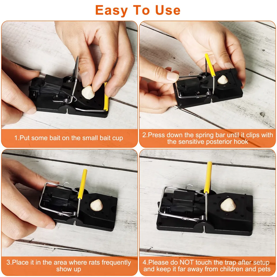 6 Packs Mouse Traps Reusable Rat Rodent Killer Effective Pest Control Mouse Catcher Mice Snap Kill Trap view 2