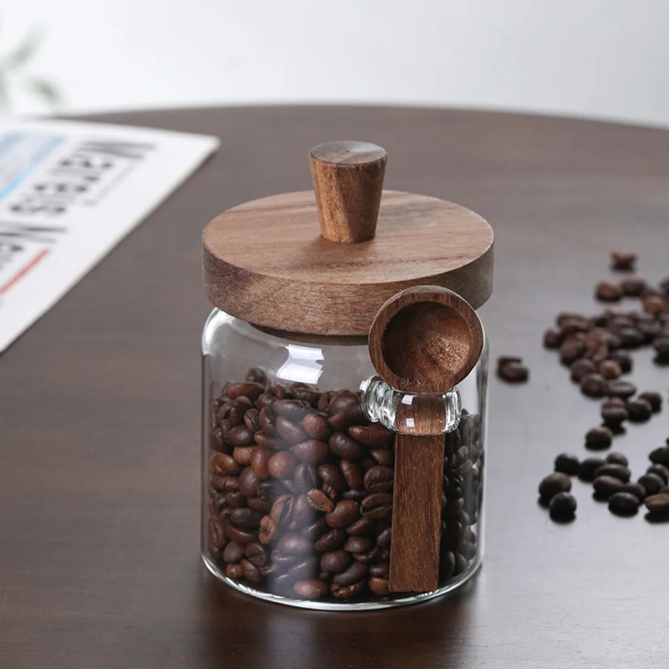 3 Pcs Glass Coffee Jars With Spoons,Candy Jars,Biscuit Jars,Storage Jars,Tea Jars view 4
