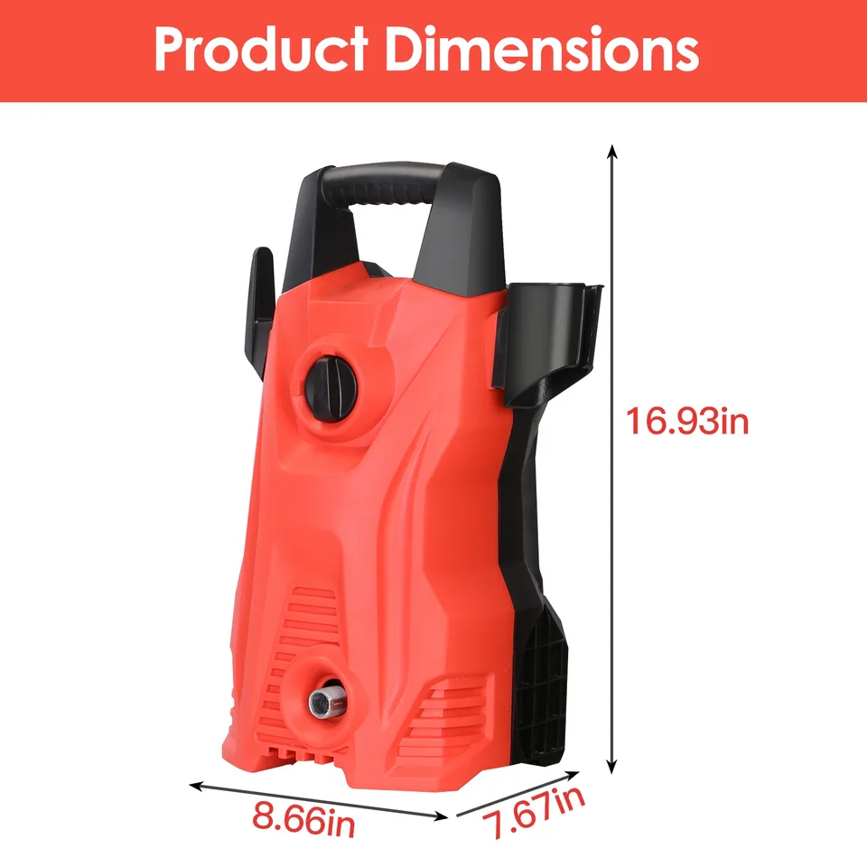 1Pc Electric High Pressure Washer 1740PSI  Powerful Car Washer Pressure Cleaner With Adjustable Spray Nozzle Soap Dispenser IPX5 Waterproof For Patio Garden Driveway view 3