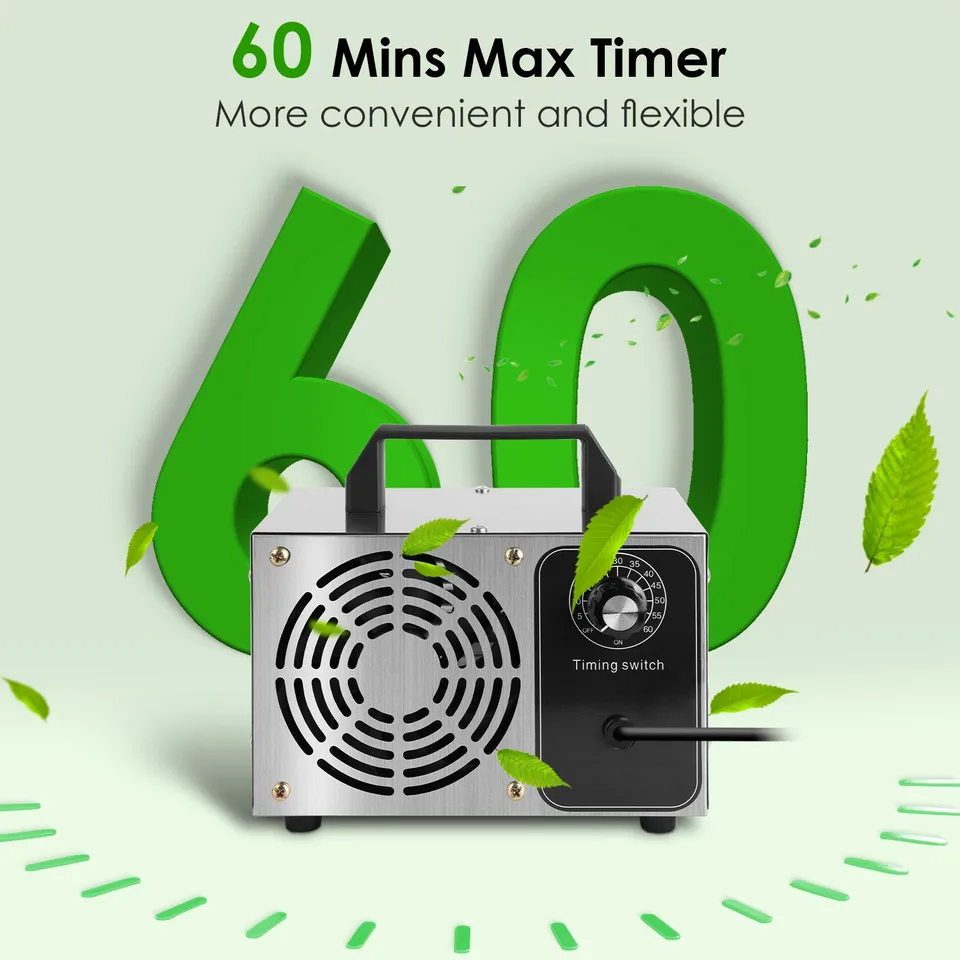 1Pc 110W 50000mg Per Hour Ozone Generator Odor Eliminator Ionizer Air Purifier With 60Mins Timer Cover Up To 3229Sq.Ft For Rooms Smoke Cars Pets view 2