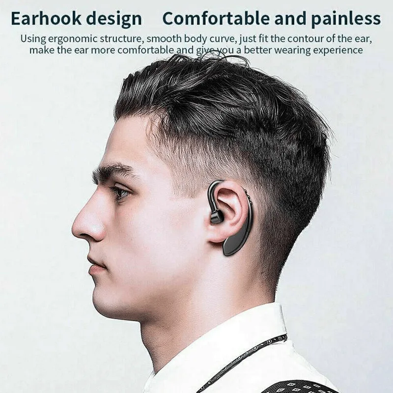 Wireless Bluetooth 5.0 Earpiece Headset Driving Trucker Earbuds Noise Cancelling view 4