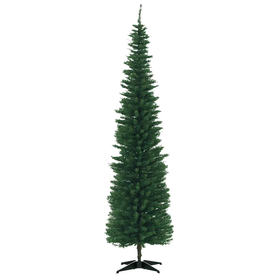 7' PVC Slim Pencil Artificial Christmas Tree 390 Branch Tips
