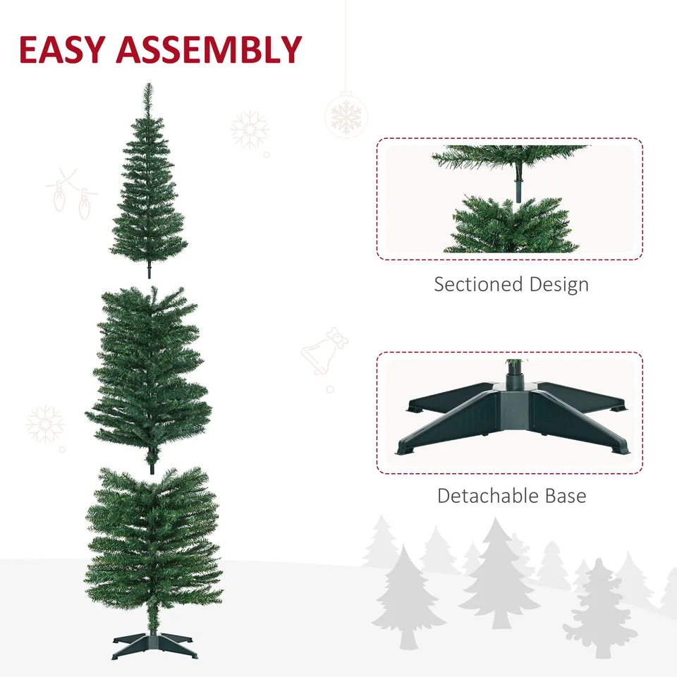 7' PVC Slim Pencil Artificial Christmas Tree 390 Branch Tips view 4