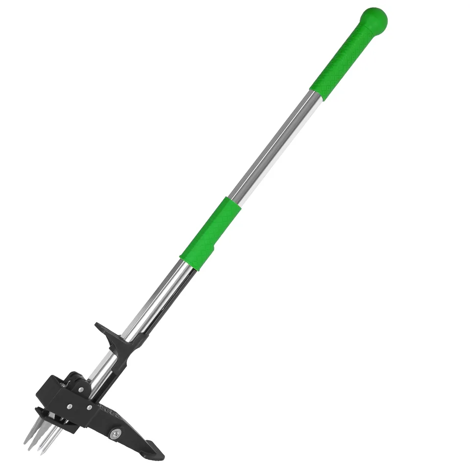1 Pc Aluminum Weed Puller Stand Up Weeder Without Bending Kneeling Manual Weed Remover Tool With 4 Claws For Lawn Yard Garden Patio view 2