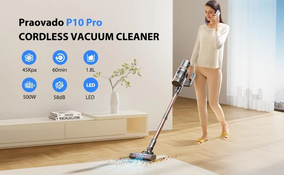 45KPa Strong Suction Power Wireless LED Touch Display 60 Minutes Of Battery Life Home Lightweight Handheld Pet Hair Vacuum Cleaner view 2