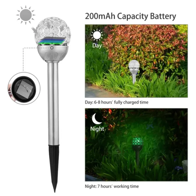 Solarek 3 Pcs Outdoor Solar Lights IP44 Waterproof Ball RGB Light Garden Decor Lamp Landscape Christmas