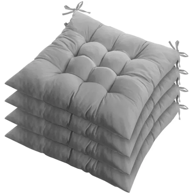 4 Pcs Chair Cushion Pads Pillow Soft Tie On Square Sitting Mats view 4
