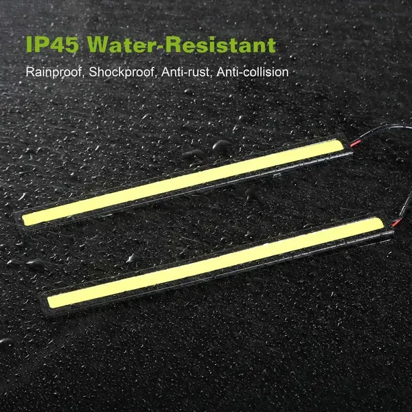 2Pcs LED Daytime Running Lights Car LED COB DRL Fog Lights IP45 Waterproof LED Strip Fog Day Driving Lamp Sticker For 12V Car Interior Exterior Use view 4