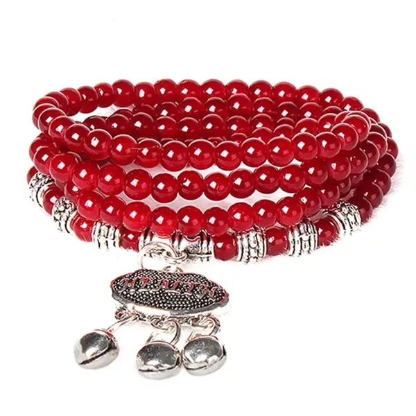 Red Agate Beaded Good Lock Bracelet view 2