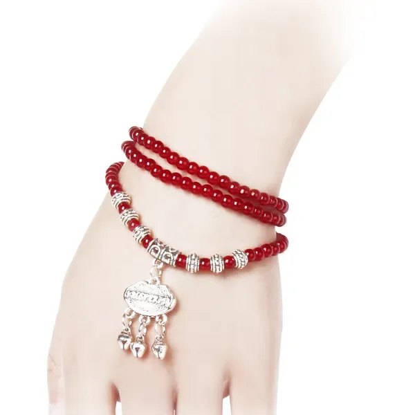 Red Agate Beaded Good Lock Bracelet view 3