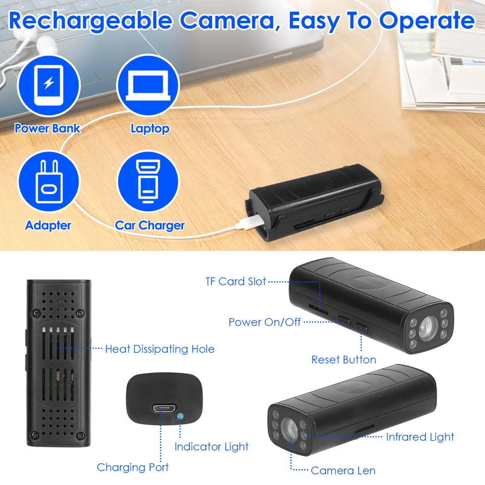 1Pc Wireless Camera Reverse Hitch Guide Camera Vehicle Backup Rechargeable Camera With Flexible Adhesive Base Night Vision For Car RVs Trailer Truck view 4
