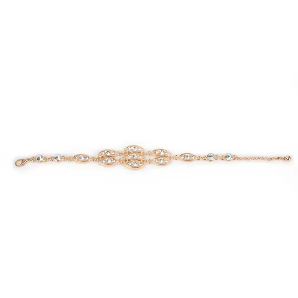 Noble Burnished Gold Bling Rhinestone Bracelet view 2