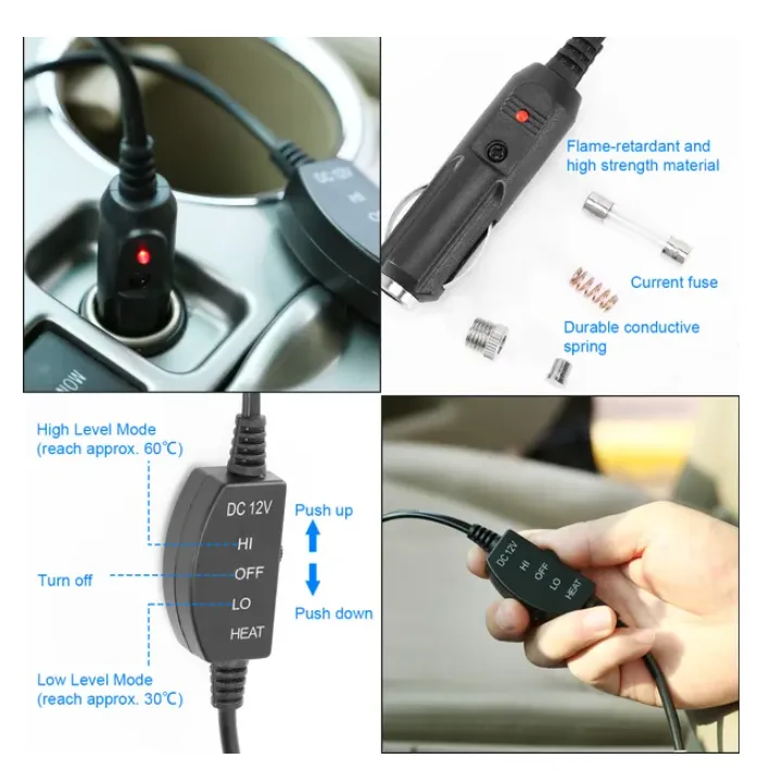 Heated Car Seat Cushion 12V Auto Seat Cover Warmer view 4