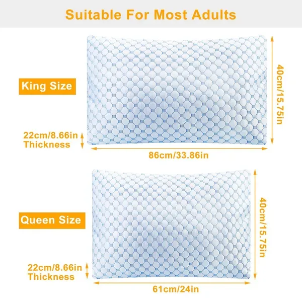 Bed Pillows Cooling Memory Foam Pillow Ventilated With Cooling Gel Infused Memory Foam Heat Reducing Cooling Fiber Breathable Machine view 3