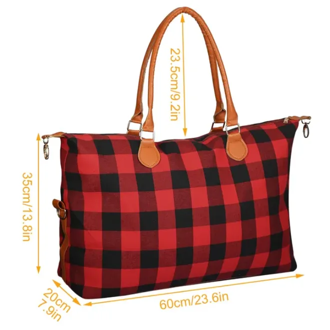 Minimally Casual Plaid Women's Luggage Bag view 2
