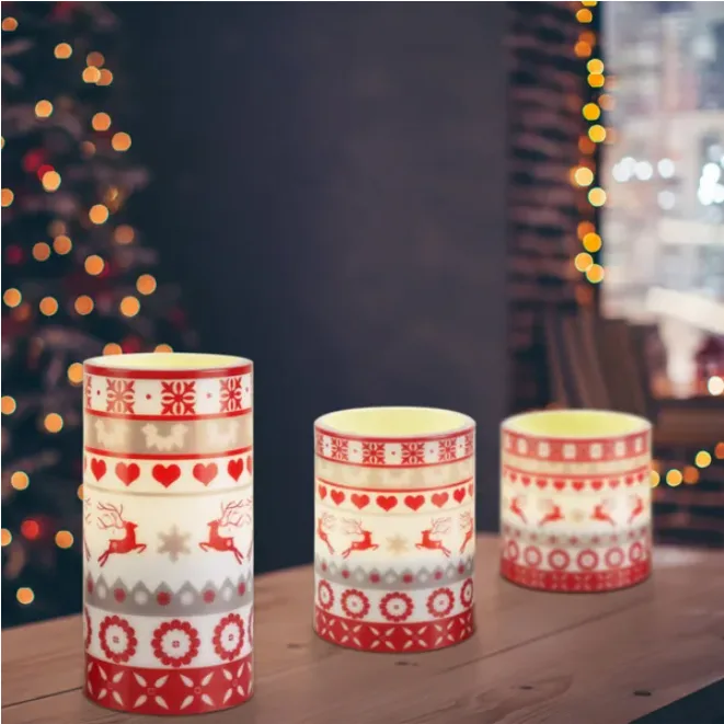 3PC Christmas Flameless LED Candles view 3
