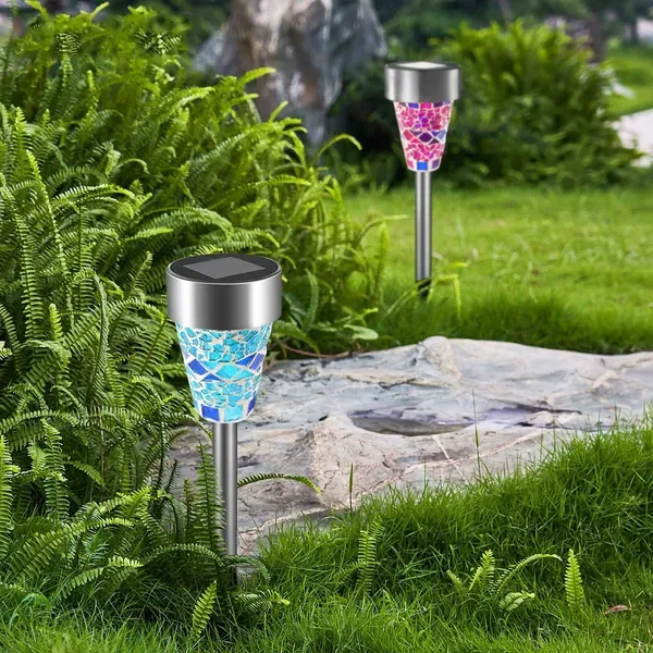 6 Packs Solar Garden Lights Outdoor Solar Pathway Lights IP44 Water Resistant Landscape Lights view 2