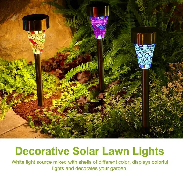 6 Packs Solar Garden Lights Outdoor Solar Pathway Lights IP44 Water Resistant Landscape Lights view 4