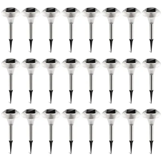 24Packs Solar Garden Lights Outdoor IP44 Waterproof Solar Pathway Lights Color Changing Landscape Lamps