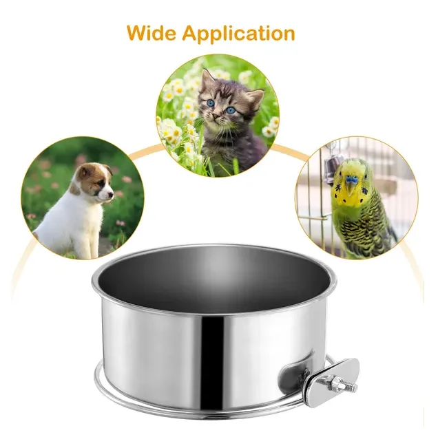 Tainless Steel Dog Bowl Pets Hanging Food Bowl Detachable Pet view 4