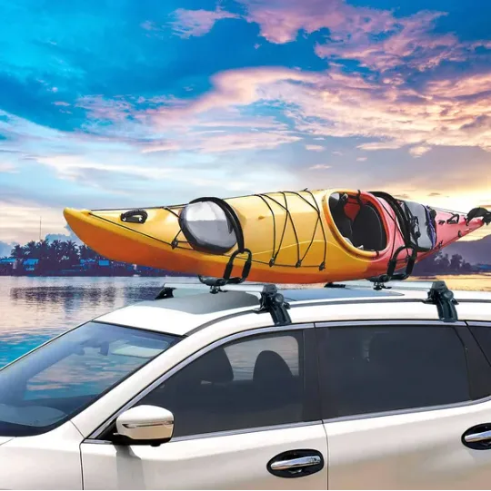 47.24in Universal Top Roof Rack Cross Bar Cargo Carrier Aluminum Crossbar Rack With 165LBS Capacity Fit For Most Vehicle Wagon Car Without Roof Side Rail view 3