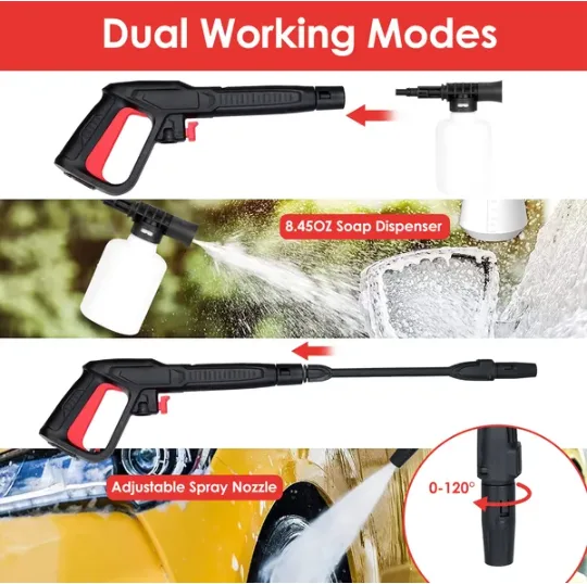 Electric High Pressure Washer 3000PSI Max 2.6GPM Powerful Car Washer Pressure Cleaner With Adjustable Spray Nozzle Soap Dispenser IPX5 view 2
