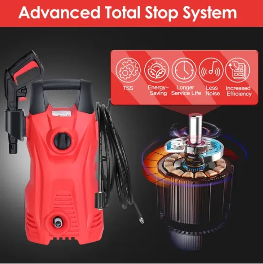 Electric High Pressure Washer 3000PSI Max 2.6GPM Powerful Car Washer Pressure Cleaner With Adjustable Spray Nozzle Soap Dispenser IPX5 view 4