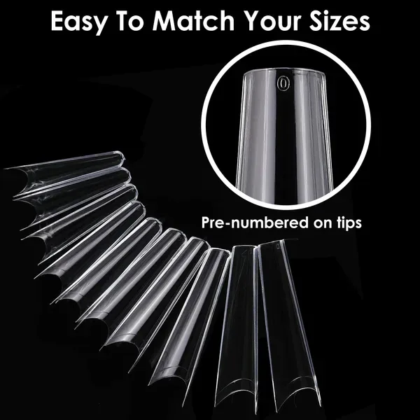 500Pcs False Nail Tips C Curve Half Cover French Nails Extra Long Fake view 4