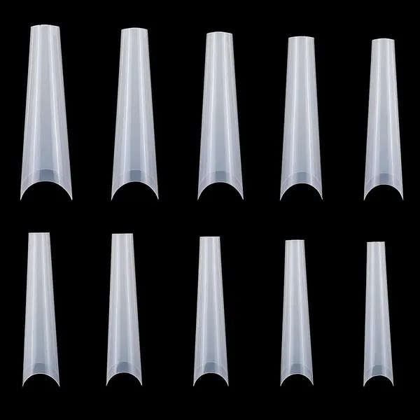 500Pcs False Nail Tips C Curve Half Cover French Nails Extra Long Fake