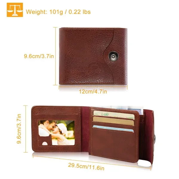 Men's Wallet PU Leather Bifold Purse Slim RFID Blocking Card Holder view 2