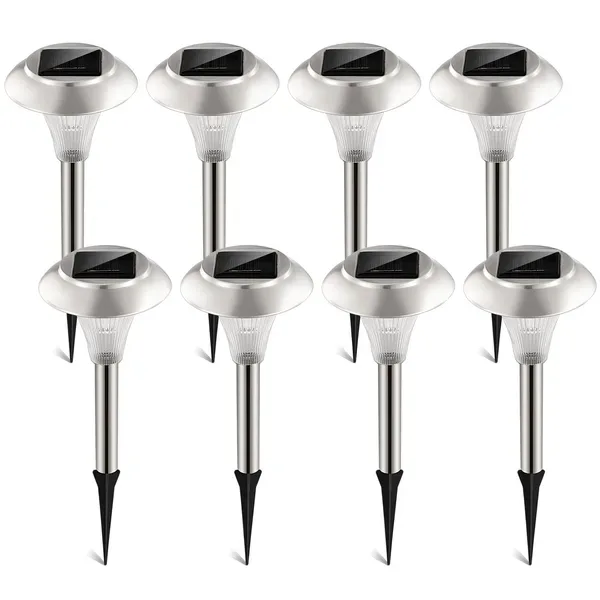 8 Packs Solar Garden Lights Outdoor IP44 Waterproof Solar Pathway Lights Color Changing Landscape Lamps view 2