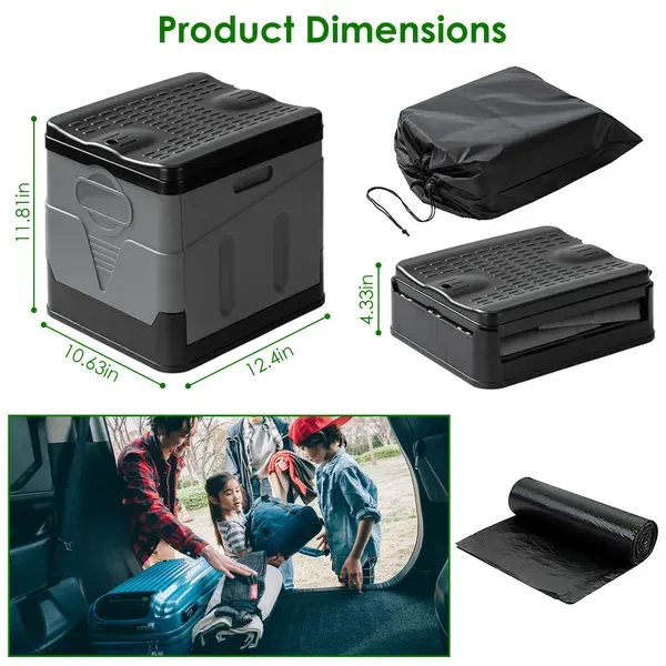 Portable Toilet For Car Camping Boating Hiking Outdoor Travel Potty With Carry Bag Foldable Emergency Toilet With Lid Trash Bags view 3