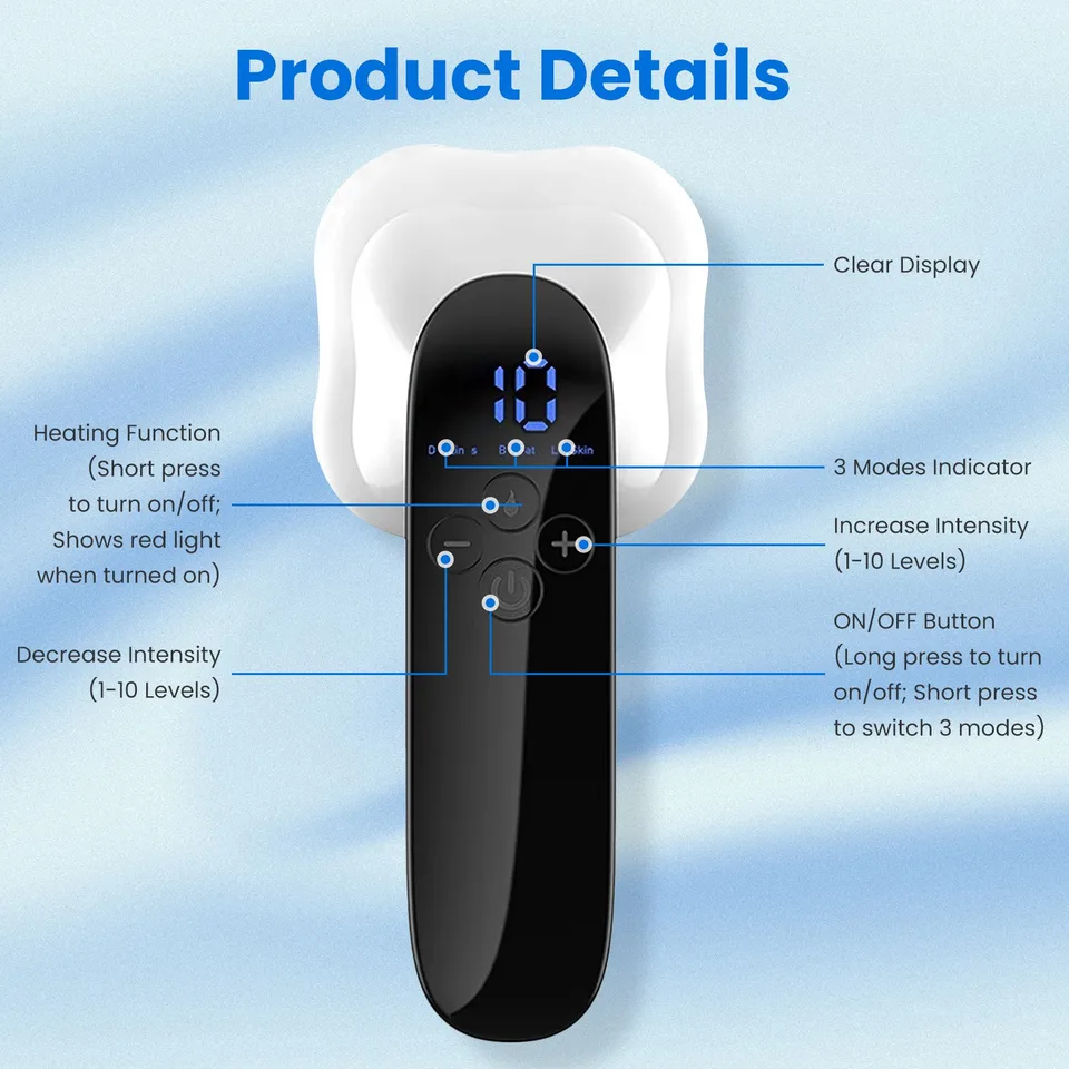 1Pc Body Shaping Machine Cordless Cellulite Massager Skin Tightening Device With 3 Modes 10 Levels Heating Function 15Mins Auto Off For Belly Waist Butt Arms Legs Hip Neck view 4