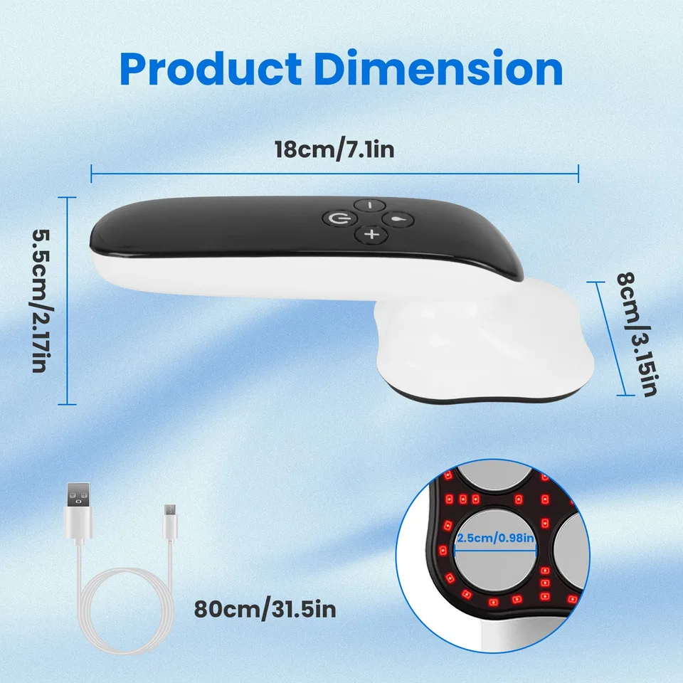 1Pc Body Shaping Machine Cordless Cellulite Massager Skin Tightening Device With 3 Modes 10 Levels Heating Function 15Mins Auto Off For Belly Waist Butt Arms Legs Hip Neck view 3