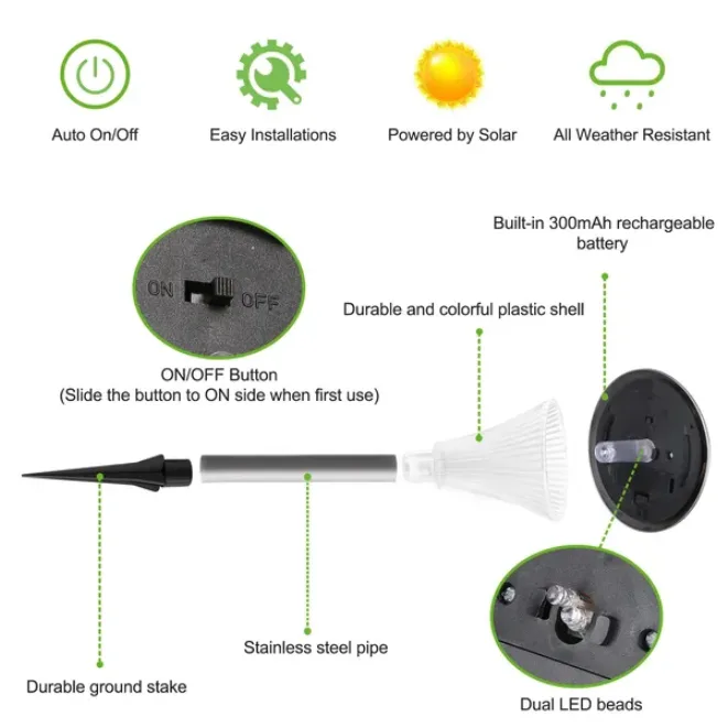 4 Packs Solar Garden Lights view 2