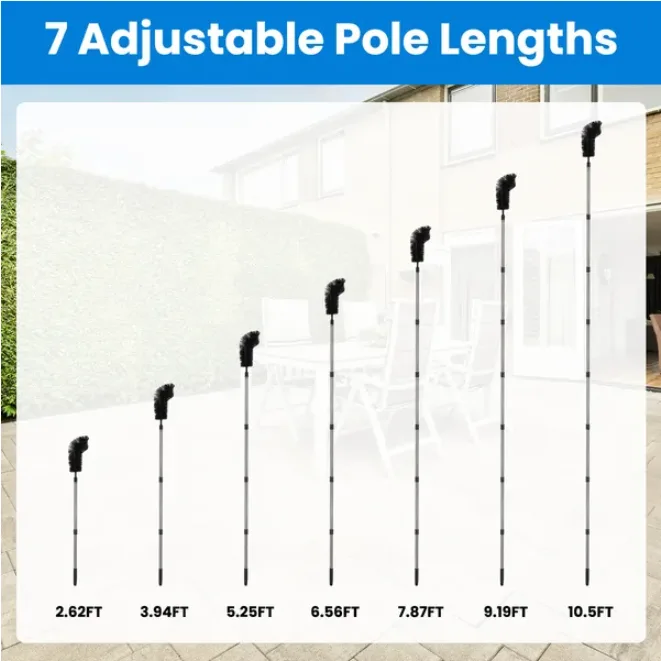 11.5FT Telescopic Handle Rainwater Ditch Cleaning Brush view 2