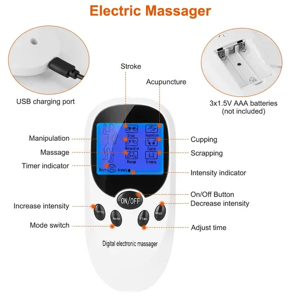 Electric Muscle Stimulator Dual Channels Pulse Massager view 2