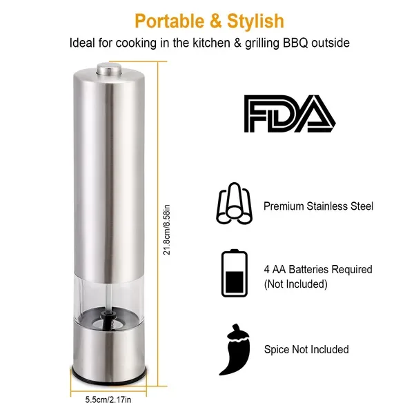 Electric Salt Pepper Grinder With Light Adjustable view 3