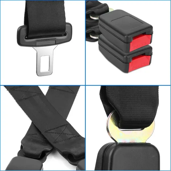2 Pcs Car Seat Belt Extender 14.37in Buckle Tongue Webbing Extension Safety Belt view 4