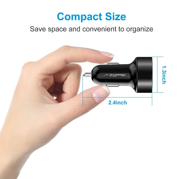 Dual USB Car Charger Adapter Aluminum Alloy Fast Car Charging view 3