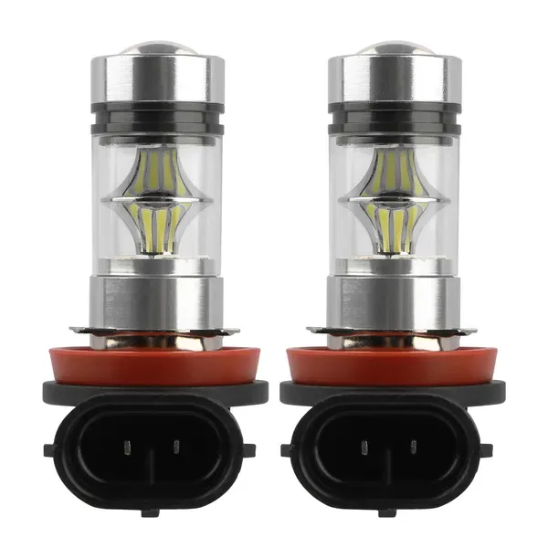 2PCS 1000lm 100W  LED Fog DRL Light Bulb IP65 Water-Resistant 360 Degree Beam Angle 6000K White By  Eggracks By Global Phoenix