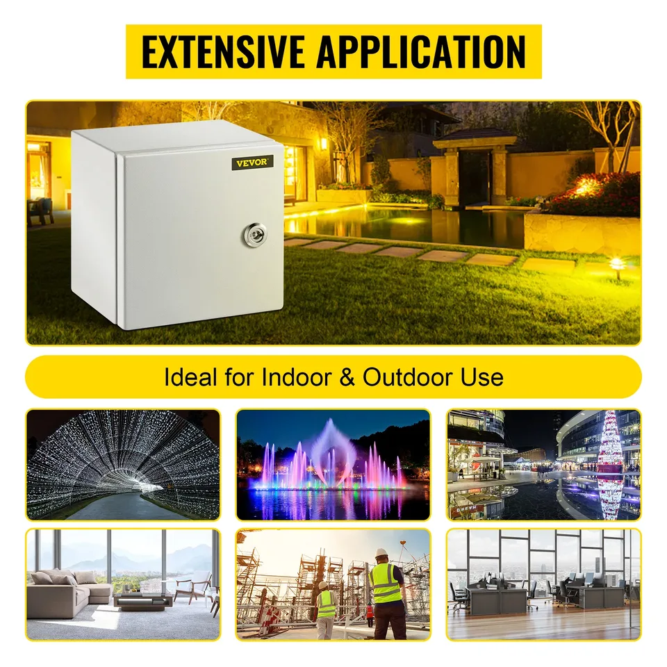 VEVOR NEMA Steel Enclosure, NEMA 4X Steel Electrical Box, IP66 Waterproof & Dustproof, Outdoor Indoor Electrical Junction Box view 4