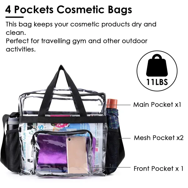 Clear Crossbody Bag Stadium Approved Clear Transparent Shoulder Bag view 3