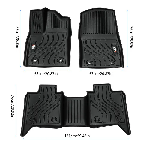All-Weather TPE Front And Rear Row Floor Liners Floor Mats Fit For Toyota Tundra Crew Max Cab 2022-2025, Custom Fit Tundra Car Mats view 2