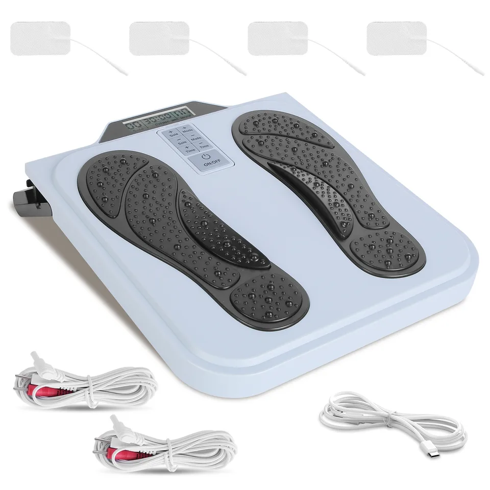 1Pc Rechargeable EMS Foot Massager For Neuropathy TENS Stimulator With 10Modes 50Intensities Remote Control For Muscle Relaxation Cramps Circulation Gift For Dad Mom view 3