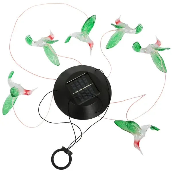 LED Solar Hummingbird Wind Chime Solar String Lights 6 LEDs Color view 2