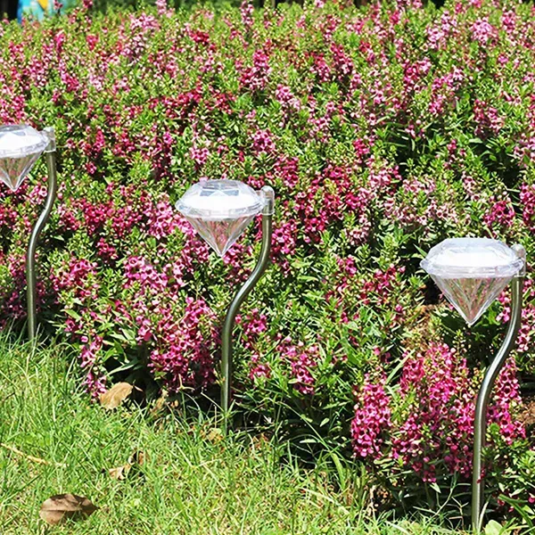 4Pcs Solar Garden Light Outdoor Diamond LED Light IP65 Waterproof view 2